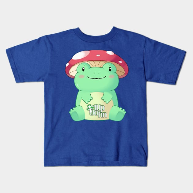 1UpJohn Shroom Frog Kids T-Shirt by 1UpJohn